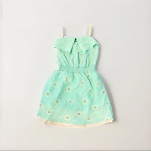 Xhilaration Size Small Mint Green Daisy Mini Dress Chiffon Button Chest